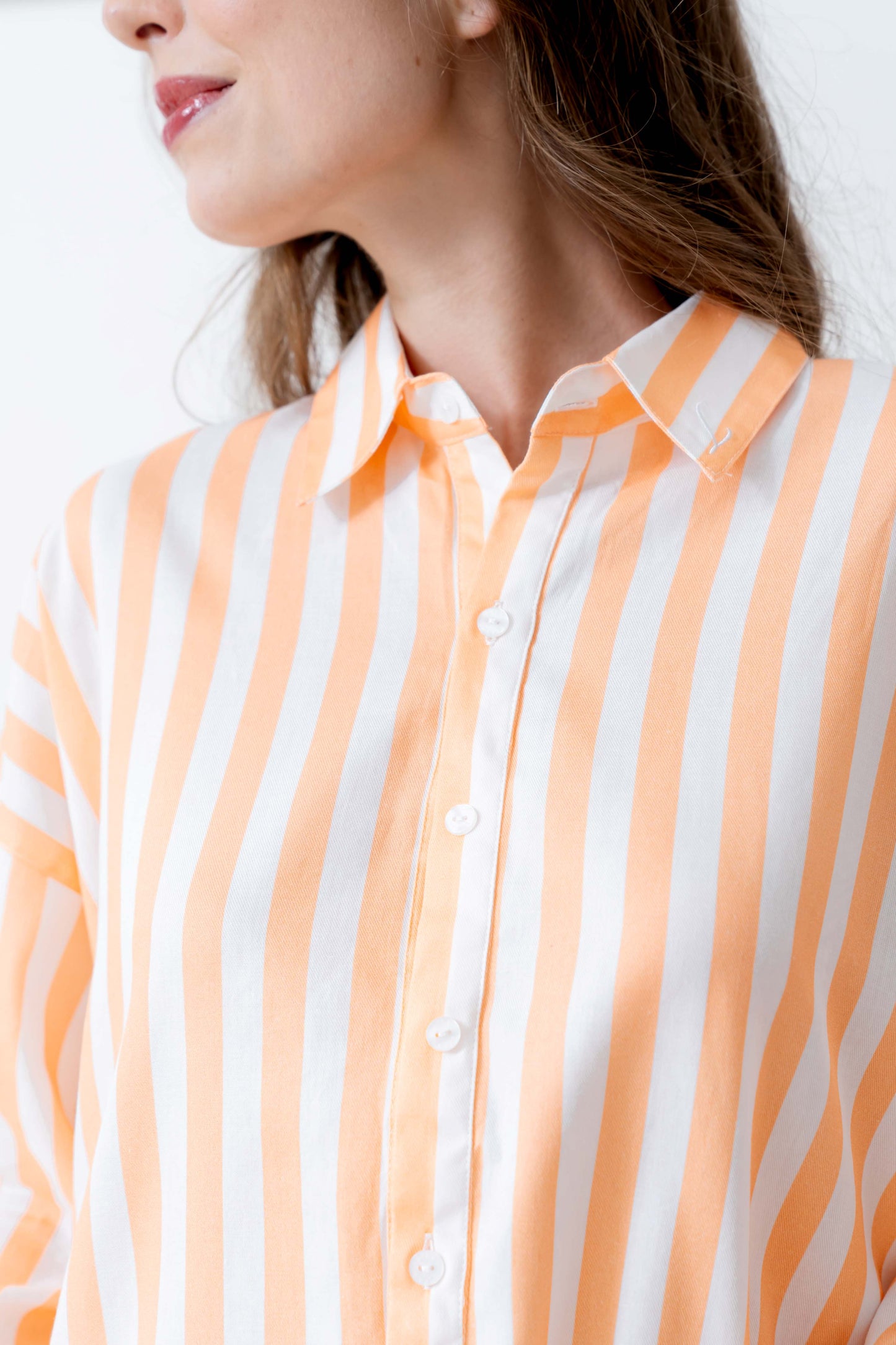 Cotton Striped Nursing Loungewear - Dress Shirt